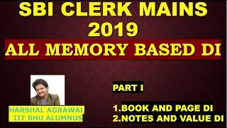 SBI CLERK MAINS 2019  ALL MEMORY BASED DI  PART 1 DI 42 43