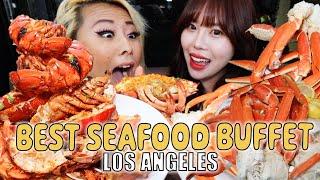 ALL YOU CAN EAT LOBSTER & CRAB BUFFET Seafood Mukbang at Cafe Sierra ft. @RainaHuang