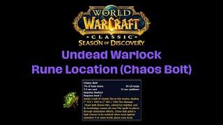 WOW Classic  Season of Discovery  Undead Chaos Bolt Rune guide