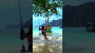 A blissful Day by the Most beautiful beach in Thailand  Phi Phi Island   #shortsvideo #shortsfeed