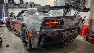 HOW TO INSTALL ZR1 ZTK CONVERSION WING SPOILER CORVETTE C7 STINGRAY Z06