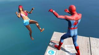 GTA 5 - Water Ragdolls Spider-Man #2 Euphoria Physics  Funny Moments