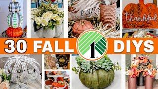 30 FALL DIYS  FALL DOLLAR TREE DIY DECOR  FARMHOUSE DECOR DIY