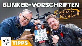 Was muss ich beim Anbau von Blinkern am Motorrad beachten? Abstand Größe CE-Prüfzeichen und mehr..