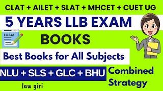 Common Books for CLAT Ailet Mhcet Slat Cuet ugLaw entrance exam preparation after 12th