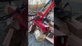 Splitting Oak with Excavator and Split Fire #kubota #firewood