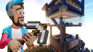 Building a Sky Lounge in my Best Friends Base Minecraft SMP Gameplay