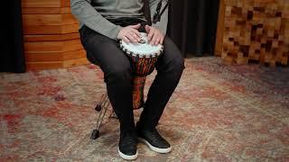 Meinl Percussion 8 Rope Tuned Travel Djembe Synthetic Head Pat. Kenyan Quilt PADJ2-S-F