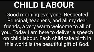 Child labour  Speech on Child labour  Child labour speech in English  English speeches