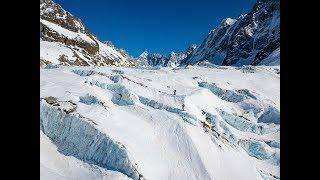 Skiing down the Argentiere Glacier by drone  Chamonix France
