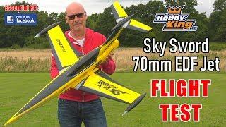 HobbyKing SkySword 70mm EDF Sport Jet ESSENTIAL RC FLIGHT TEST Unbox 1st Flight and Reaction 