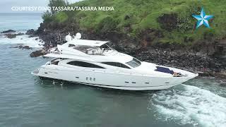 Luxury yacht runs aground in Honolua Bay