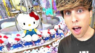 3 Wins IN A ROW at Hello Kitty Claw Machine UNCUT