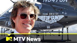 Tom Cruise Makes Epic Entrance To Top Gun Maverick Red Carpet Premiere  MTV News