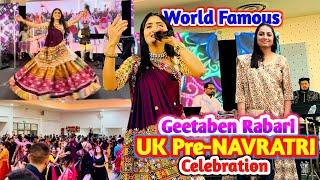 UK માં Pre નવરાત્રી Celebration  ગીતાબેન રબારી નાં તાલે  World Famous #prenavratri #rsfamilyuk