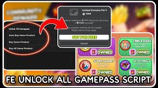  FE  Unlock All Gamepass Script 2024 - ROBLOX SCRIPTS - Infinite Money FREE Gamepass