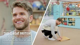 Joel Dommett tries to make a cake TALLER than Sandi Toksvig  The Great Stand Up To Cancer Bake Off