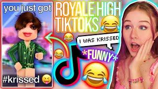 REACTING TO *VIRAL* ROYALE HIGH TIKTOKS I GOT KRISSED... ROBLOX Royale High Tiktoks Memes