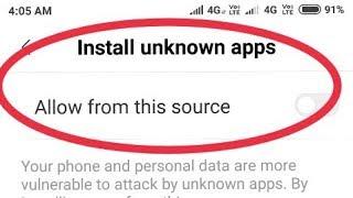 Install unknown apps  Allow from this source in Redmi Note 5 Pro