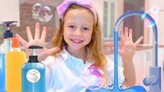 Nastya show her usual school day with morning routine. Story for kids