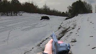 Barak Br99s ile karda yaban domuzu avı  Wild Boar hunting in Turkey