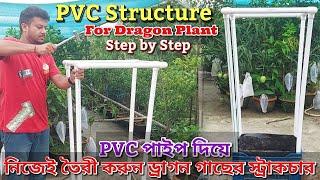 PVC দিয়ে খুব সহজে তৈরী করুন ড্রাগনগাছের স্ট্রাকচার।How to build PVC structure For Dragon Fruit Plant