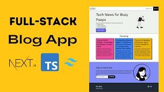 NextJs Tutorial - Build a Full-Stack Blog App w TypeScript Tailwind Neobrutalism-inspired