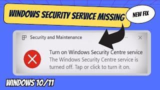 2023 FIX - Windows Security Center Service is Turned off or Missing in Windows 1110