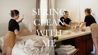 SPRING CLEAN WITH ME  deep clean of bathrooms bedrooms living room & kitchen