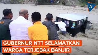 Viral Video Gubernur NTT Bantu Selamatkan Warga Terjebak Banjir