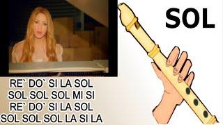 Shakira - Acróstico flauta dulce fácil tutorial con animación easy flute recorder