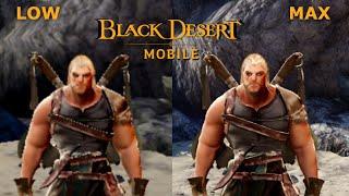 Black Desert Mobile Low vs Max graphic settings graphics comparison 