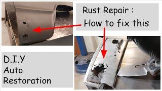 How to fix a rust hole - NO body filler   - D.I.Y. Auto Restoration