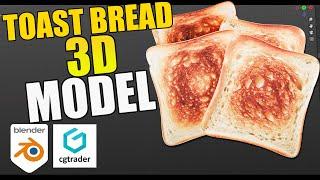 Toast Bread Slice - Realistic Products - CGTrader - Blender