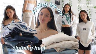 SPRINGSUMMER TRY-ON HAUL ft urban outfitters h&m brandy melville subdued + more