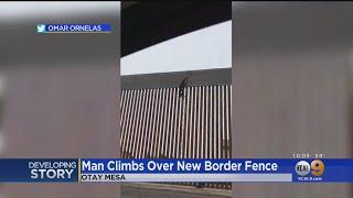 Video Shows Man Climbing Over New Border Fence In Otay Mesa