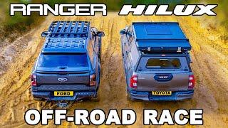 New Ford Ranger v Toyota Hilux OFF-ROAD RACE