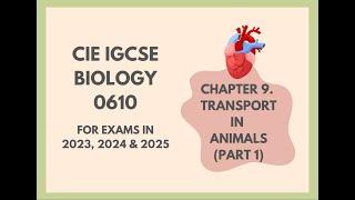 9. Transport in Animals Part 1 Cambridge IGCSE Biology 0610 for exams in 2023 2024 and 2025