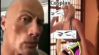 Anime vs Cosplayer  the rock react  