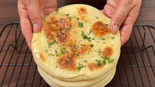 Machen Sie ein einfaches Fladenbrot ohne Ofen.Pita-Brot
