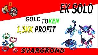 Gold token EK lvl 871 tibia 13kk PROFIT tibia hunt usando pocos spot