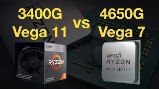 Ryzen 5 3400G vs 4650G iGPU Vega 11 vs Vega 7 Gaming Test - 1080p in 6 Games