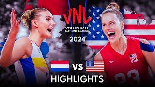  USA vs NETHERLANDS   Highlights  Womens VNL 2024