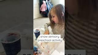 Preschool Sensory Snow Activity #homeschooljoy #homeschoolpreschool #homeschoolsensoryactivity