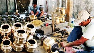 Brass Pots Making Industry  Brass Items Making Process  Brass Utensils manufacturers  Brass Pot