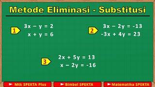 Metode Eliminasi-Substitusi Menyelesaikan Sistem Persamaan Linear Dua Variabel. SMP Kelas 8 dan 9