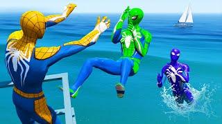 GTA 5 Rainbow Spiderman Water Fails Euphoria PhysicsRagdolls #13