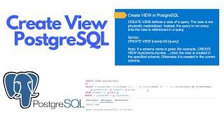 Create View in PostgreSQL  Basic Tutorial #postgresql #postgresqlview #createview