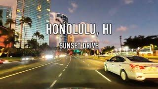 Honolulu Sunset Drive in 4K