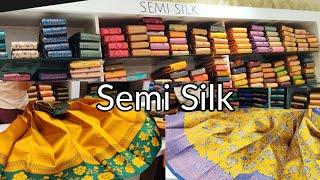 Semi Silk and Checked Silk Cotton Sarees  Naachiyars Pongal Collection